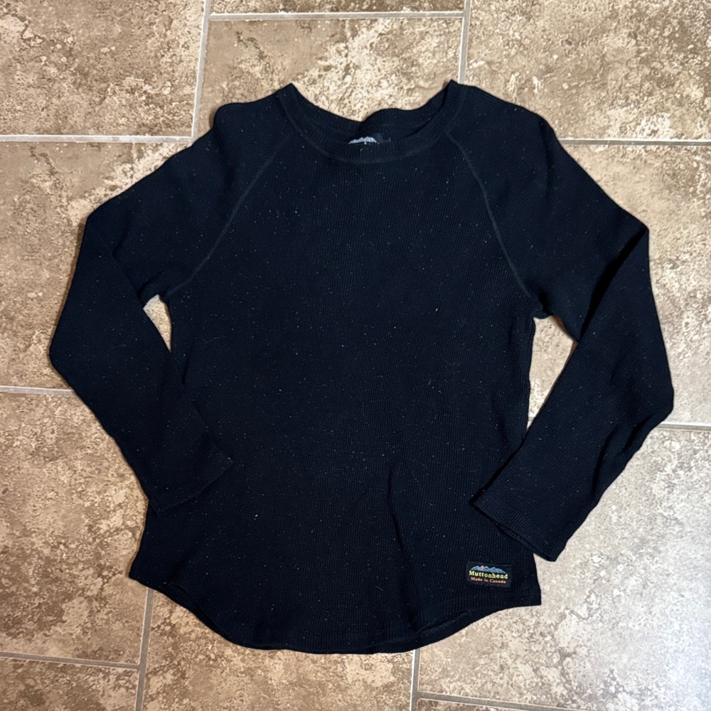 Ladies Muttonhead Black Long Sleeve Thermal  Shirt